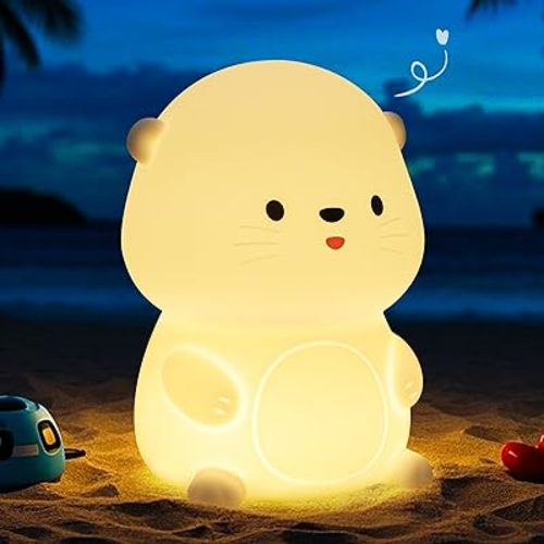 YuanDian Sea Otter Night Light with 8 Color Lights, Gift for Adults Teens and Babies, Decorate Kids' Bedroom with Cute Silicone Otter Nightlights, Christmas Birthday Gift for Children and Toddlers