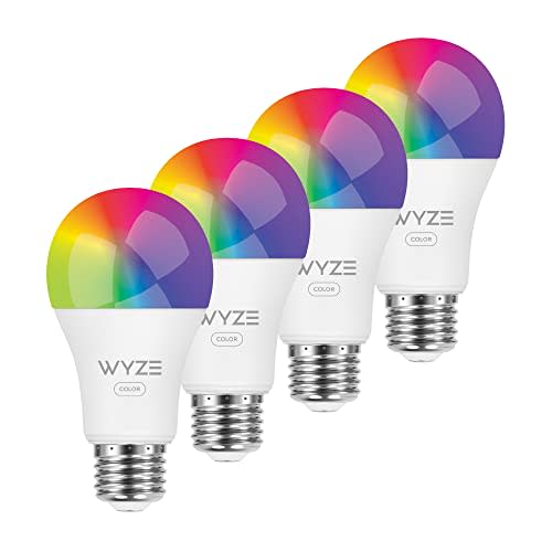 WYZE BULB COLOR RGB, 4-PACK, 16 MILLION COLORS AND TUNABLE WHITE WITH APP CONTROL