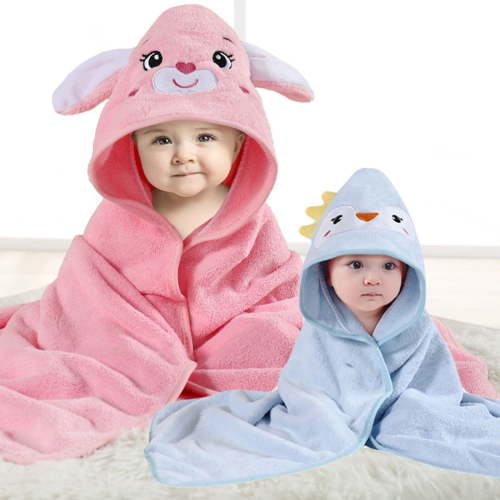 2-Pack Baby Hooded Towel Set, 31.5x31.5'' Ultra Soft & Absorbent Bath Towels for Newborns, Infants, Toddlers - Baby Shower Gift for Boys and Girls,Pink & Blue
