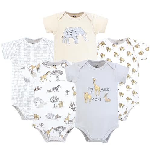 Hudson Baby Unisex Baby Cotton Bodysuits 5-pack