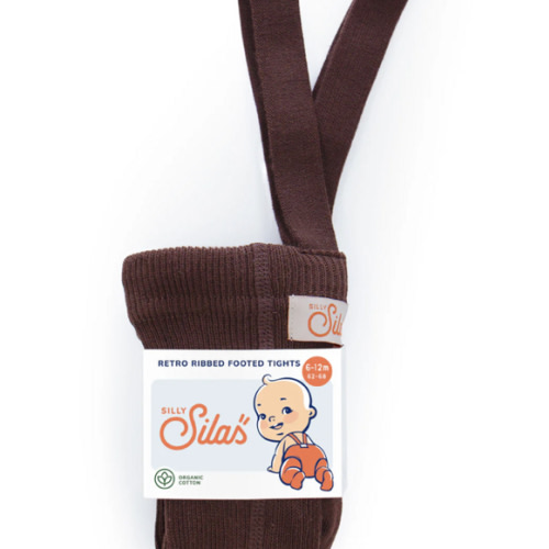 Silly Silas I Footed tights with braces I Chocolate Brown/ 3-6 months