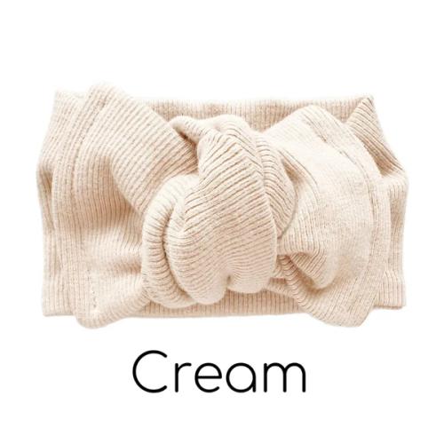 Organic Ribbed Cotton Baby and Newborn Headwrap: Adjustable Knotted Bow