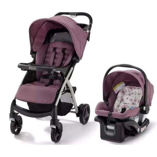 Graco Verb Click Connect Travel System with SnugRide Infant Car Seat - Pink/Black