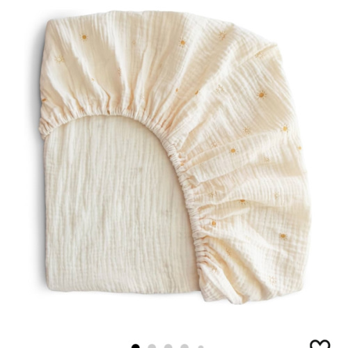 mushie Extra Soft Muslin Fitted Crib Sheet | 192 Thread Count | 28"x 52" (Sun)