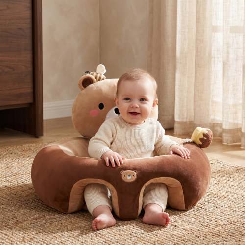 Little Manta Baby Sitting Support Seat- brown little bear