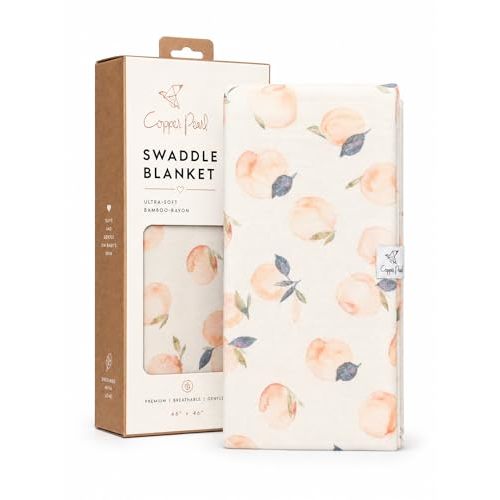 Copper Pearl Swaddle Blankets for Newborns | Soft Stretchy Receiving Blankets for Boys and Girls | Large 46 x 46 Inch Baby Blankets | Lightweight and Breathable Swaddles | Caroline
