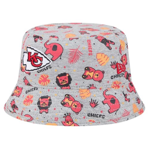 Infant Kansas City Chiefs  New Era Gray Animal Bucket Hat