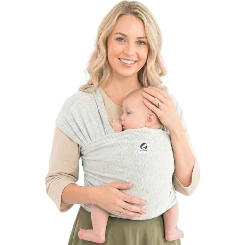 ELDOMA Misty Gray Baby Wrap Carrier - Lightweight, Breathable Baby Sling, Hands Free Baby Carrier Sling, Baby Carriers from Newborn to Toddler, (7-35 lbs / 3-15kg)