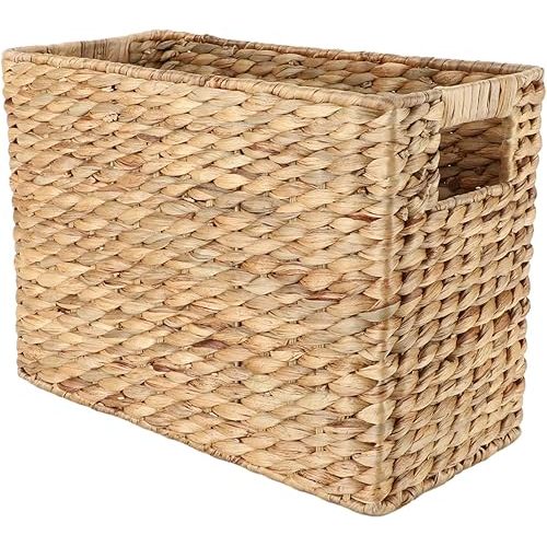 Toy Basket with Built-in Handles Stair Basket Magazine Basket Large Wicker Baskets for storage Home Organizing Laundry (Water Hyacinth)