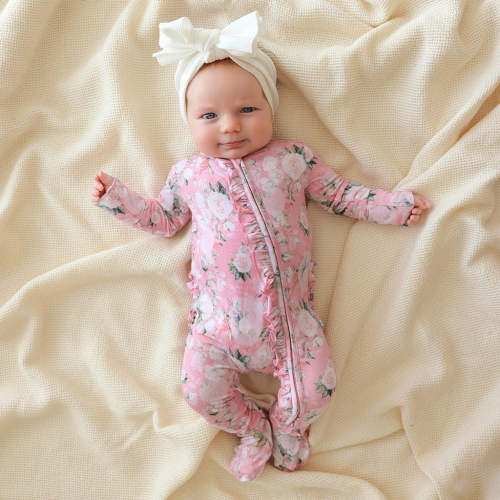 Emma Footie Ruffled Zippered One Piece