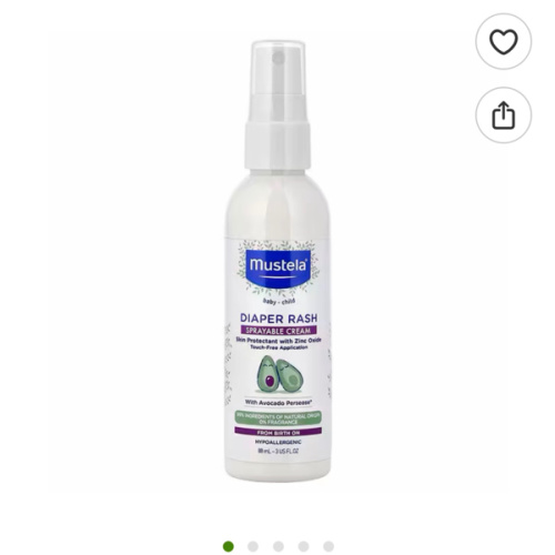 Mustela, Baby-Child, Diaper Rash, Sprayable Cream, Fragrance Free, 3 fl oz (88 ml)
