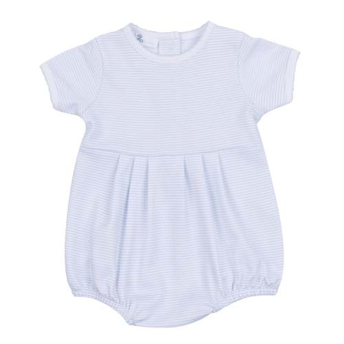Mini Stripes Short Sleeve Bubble - Light Blue – Magnolia Baby