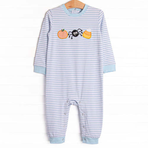 Creepy Critter Applique Romper, Blue – Stitchy Fish