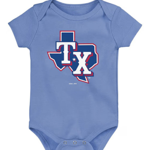 Texas Rangers Texas Rangers LIGHT BLUE Baby Alt Design One Piece - 133405358