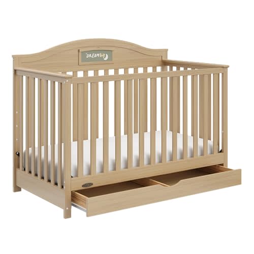 Graco Story Convertible Crib with Drawer and Graco Premium Foam Crib & Toddler Bed Mattress Bundle (Driftwood) – GREENGUARD Gold Certified, Nursery Storage Drawer, Converts to Toddler Bed & Daybed