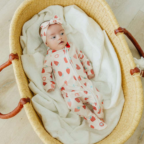 Zip-Up Footie Pajama - Strawberry