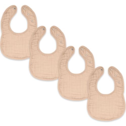 Comfy Cubs Muslin Cotton Baby Bibs, 4 Pack, Adjustable Size with Easy Snaps, Soft and Super Absorbent - Blush