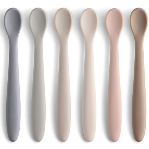 Amazon.com: Silicone Baby Feeding Spoons, First Stage Baby Infant Spoons, Soft-Tip Easy on Gums I Training Spoon Self Feeding, Dishwasher & Boil-proof, 6 Pack