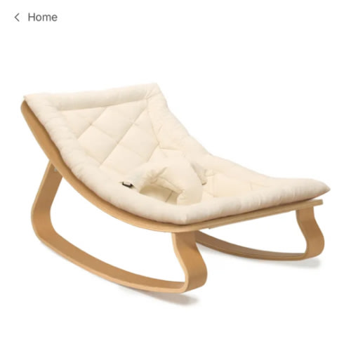 Levo Baby Bouncer - Beech & Ecru Organic Cotton Cushion | Ecru