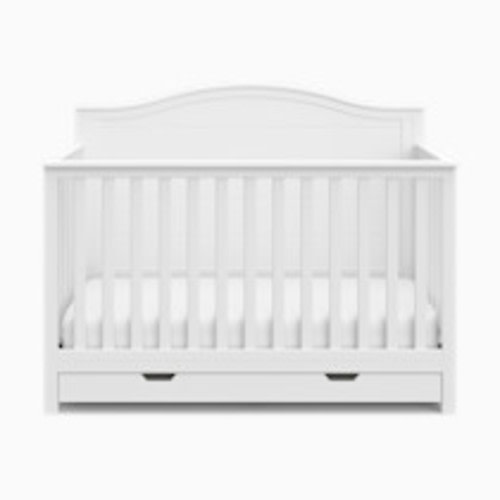 Storkcraft Moss 4-in-1 Convertible Crib with Drawer - White