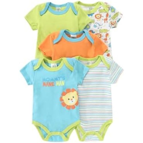 5pcs Newborn Infant Toddler Rompers Unisex Funny Letter Print Cute Bodysuits