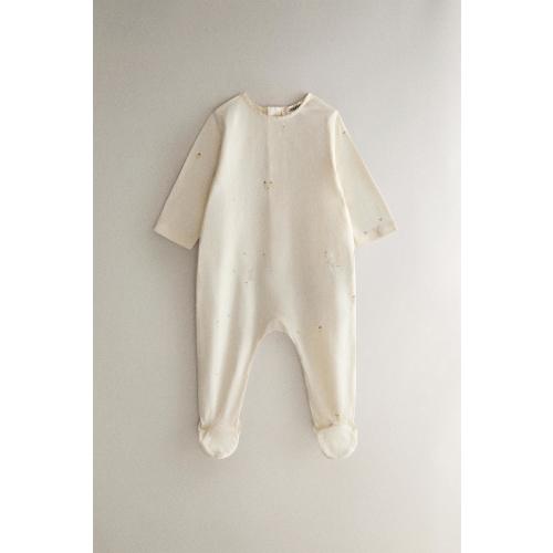Kids Bunny and Floral Footed Romper - Oyster-white | ZARA United States