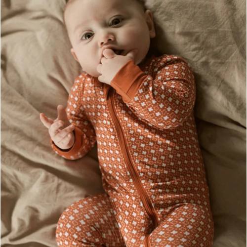 Baby Zip Up - Texas - Orange & White – BURLEBO