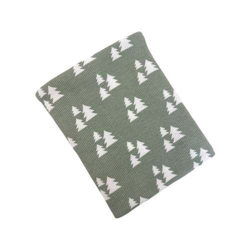 Organic Cotton Waffle Swaddle, Alpine Trees