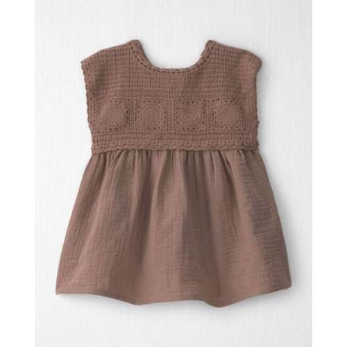 Baby Girl Organic Cotton Gauze Crochet Dress - Little Planet | Carter's