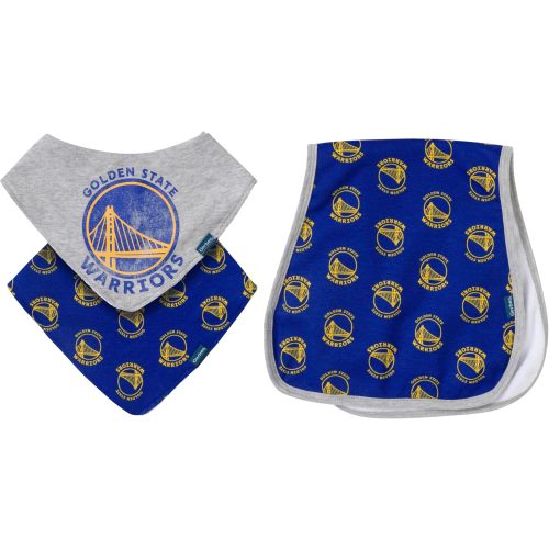 Gerber Unisex Baby NBA Team Bandana Bib and Burp Cloth Set, Golden State Warriors, One Size