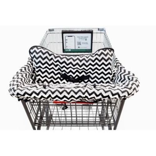 Totes Babies Black and White Chevron Shopping Cart and High Chair Cover