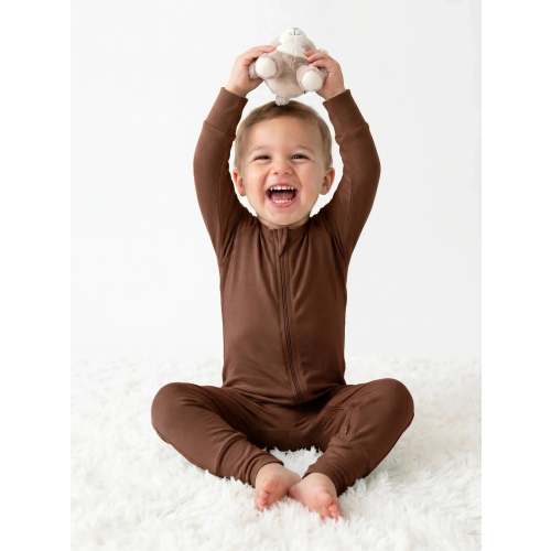 Brown Chocolate Bamboo Convertible Zippered Romper – Zumbamboo