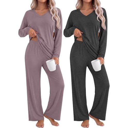 Locoowai 2 Pack Maternity Nursing Lounge Sets 2 Piece Outfits