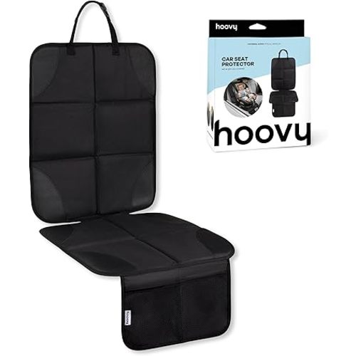 Hoovy Car Seat Protector, Non-Slip Backing, Universal Fit, Lightweight, 18x50 Inch, Black