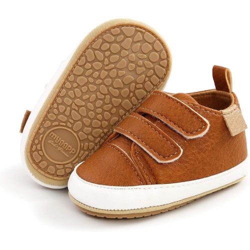 Baby Boys Girls Shoes Non-Slip Rubber Sole High-Top PU Leather Sneakers Infant First Walking Shoes Toddler Crib Shoes Newborn Loafers Flats.