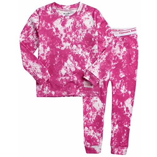 VAENAIT BABY 12M-12Y Toddler Kids Boys Girls 100% Cotton Marbling Tiedye Sung Fit Sleepwear Pajamas 2pcs Pjs Set