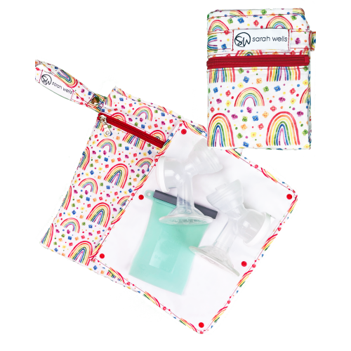Pumparoo Wet Dry Bag with Staging Mat Rainbows Waterproof Storage for Pump Parts – Sarah Wells Bags