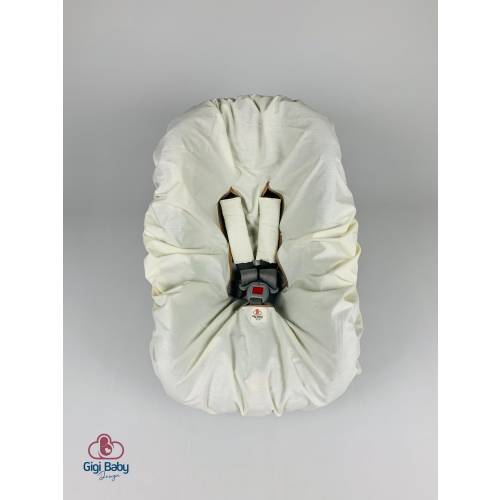 Organic Cotton Infant Car Seat Liner with Strap Covers - Cream