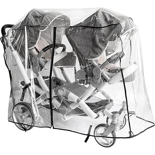 Double Stroller Rain Cover,Rain Cover for Double Tandem Stroller,Big Size Universal Rain and Wind Cover