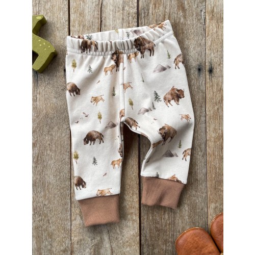 Baby Pants Boho Western Bison Organic Cotton | Baby Joggers | Gender Neutral Baby Pants | Baby Boy Pants | Baby Girl Pants