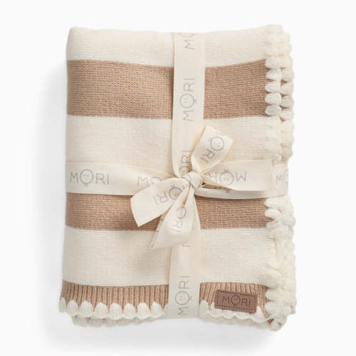 Striped Blanket with Embroidery Stitch