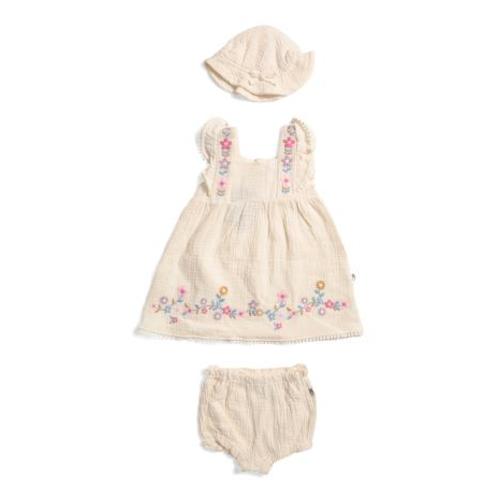 Infant Girls Floral Border Dress With Bloomers And Hat | Kids & Baby | TJ Maxx