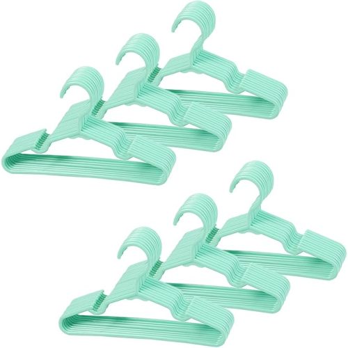 60 Pack Green Baby Nursery Closet Hangers,Kids Plastic Hangers,Non-Slip Laundry Infant Pant & Coat Hangers for Newborn Clothes,Ultra-Thin Child Clothes Hangers for Girls Boys Toddler Kids