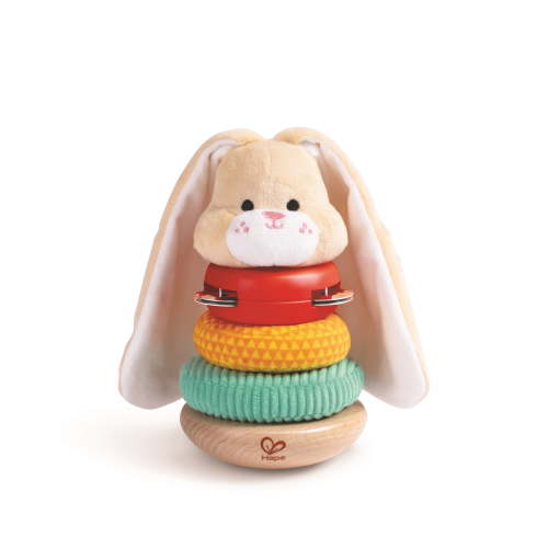 HaPe Bunny Stacker Baby Activity Rings Textured Motor Toy for Unisex Toddler 10 Months+