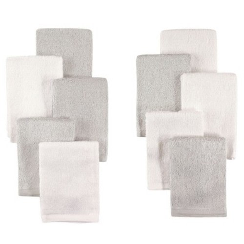 Little Treasure Baby Unisex Rayon from Bamboo Luxurious Washcloths, Gray White, One Size