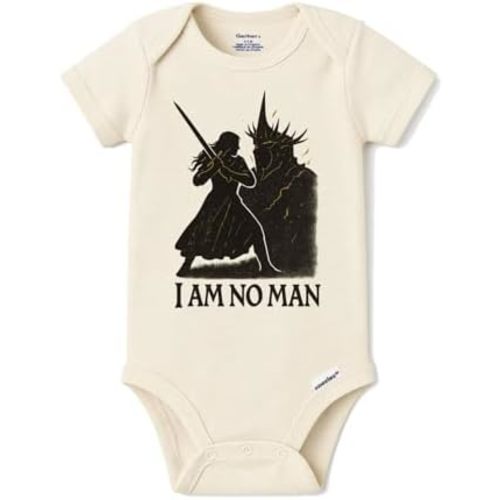 Brain Juice Tees I Am No Man Girls Onesie – Girl Empowerment Bodysuit – Fantasy Infant Bodysuit for Girls
