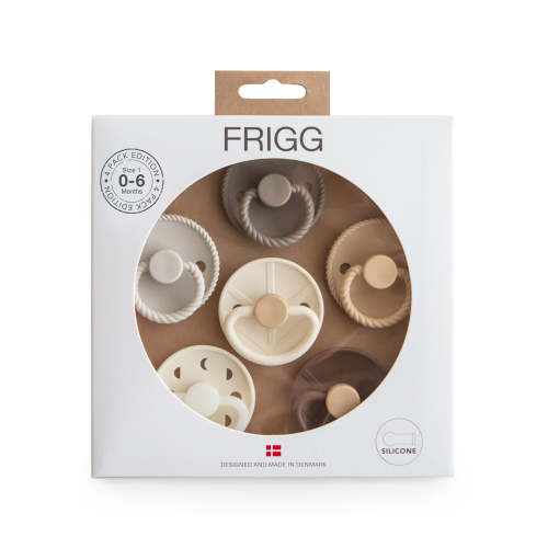 FRIGG 6-Pack Pacifiers - Silicone Size 1 - Earthy Wonder