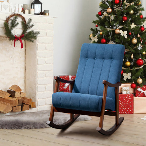 Red Barrel Studio® Rocking Chair with Solid Wood Legs & Reviews | Wayfair