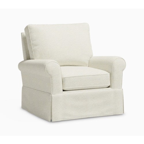 Comfort Upholstered Stationary Glider Performance Recycled Boucle Oatmeal