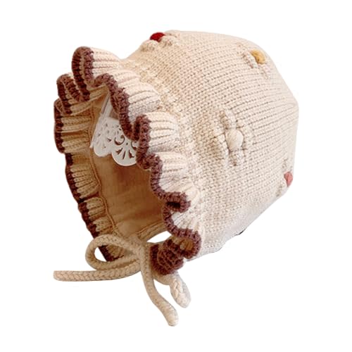 HOOLCHEAN Baby Girls Bonnet Double Layer Soft Knitted Hat for Autumn Winter 6-24 Months